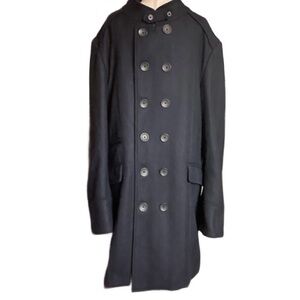 John Ashfield ~ Men’s X-Large ~ Italy ~ 100% Wool ~ Navy Blue ~ Trench Coat